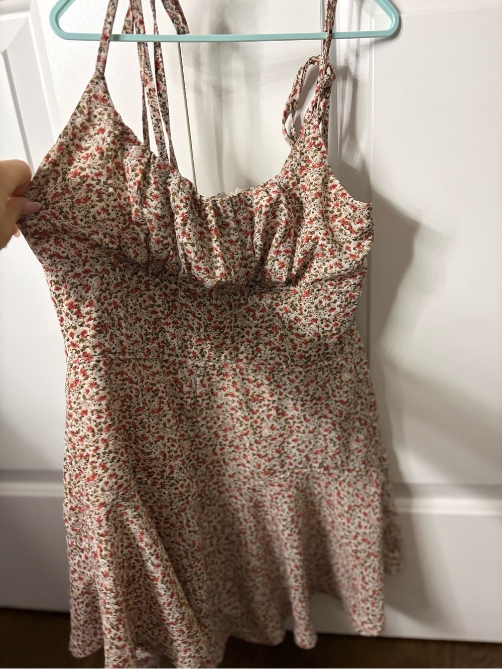 Princess Polly Cream Mini Dress with Red Floral Print